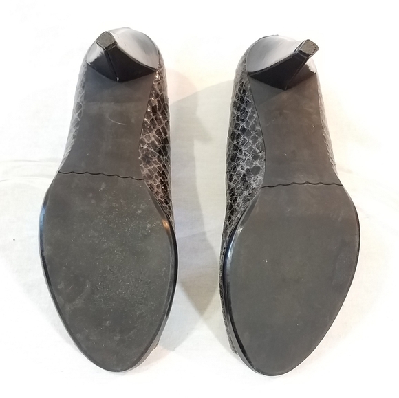 MODA Spana Snake-Look Leather Peep-Toe Heels - Picture 7 of 7